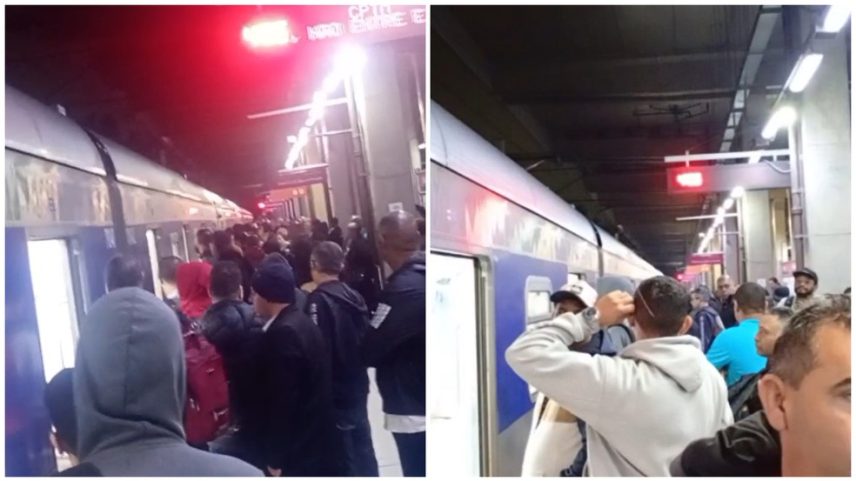 Passageiros aguardando na plataforma da Estação Vila Aurora, da Linha 7-Rubi. — Foto: Reprodução