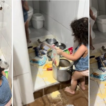 Trigêmeas se escondem em banheiro e vídeo viral ganha repercussão