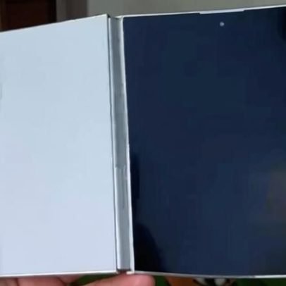 Réplica do Galaxy Z Fold Wide surge em imagens, com acabamento fino e branco