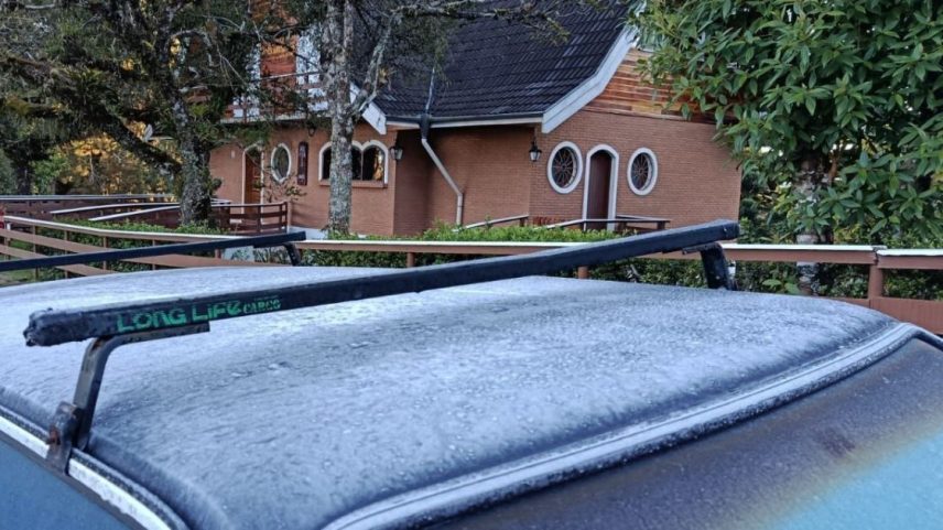 Geada registrada em Campos do Jordão