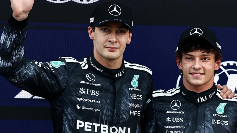 George Russell e Kimi Antonelli na classificação para o GP do Japão