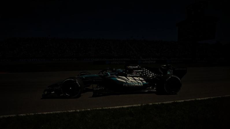George Russell em ação no GP do Canadá pela F1 2026 (Foto: Geoff Robins / AFP)