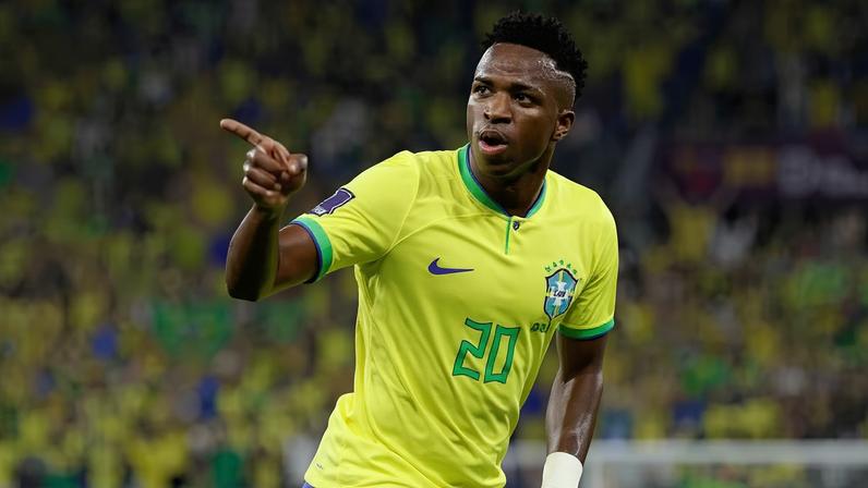 Vinicius Jr em jogo pela Seleção Brasileira