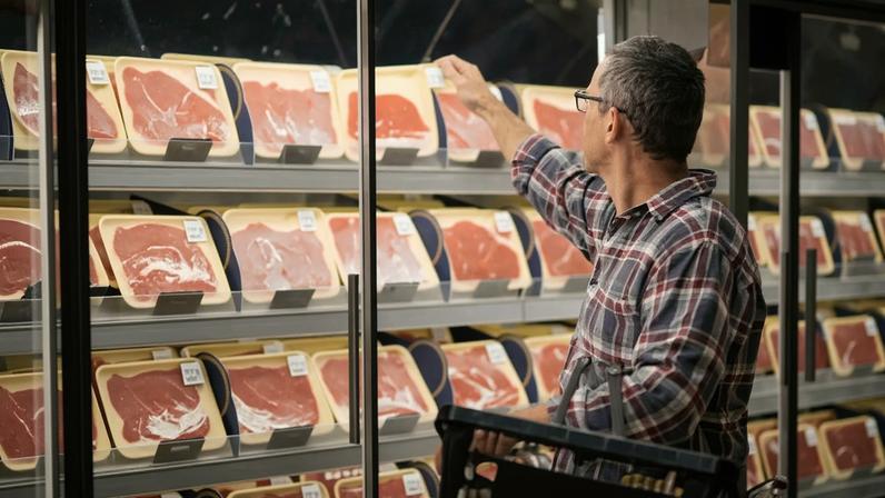 Consumidor avalia opções de carne vermelha disponíveis em supermercado