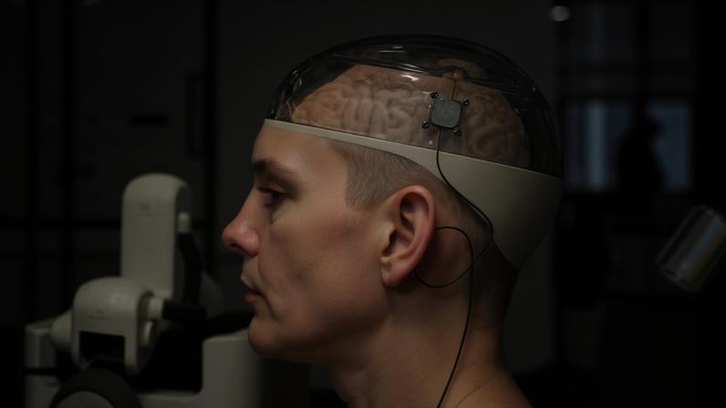 Interface cérebro-computador desenvolvida pela NeuroXess, de Xangai: o implante decodifica sinais neurais com auxílio de inteligência artificial e já foi testado em pacientes com paralisia e epilepsia