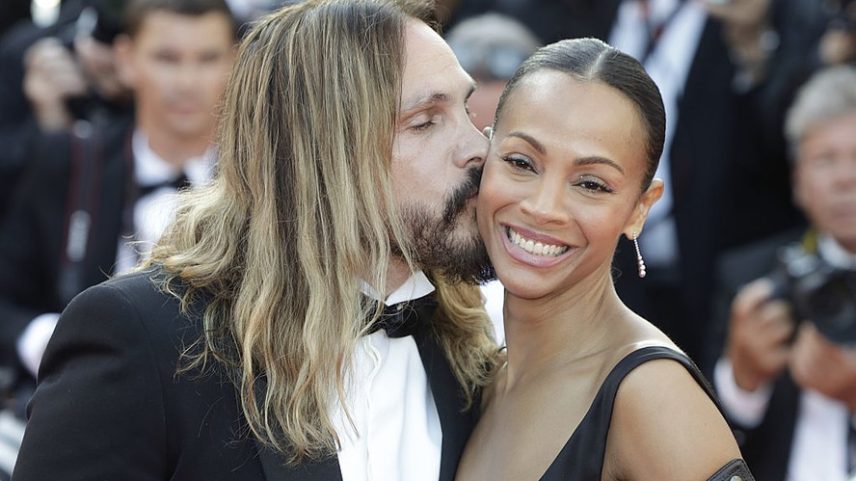 Zoe Saldaña e Marco Perego — Foto: GettyImages