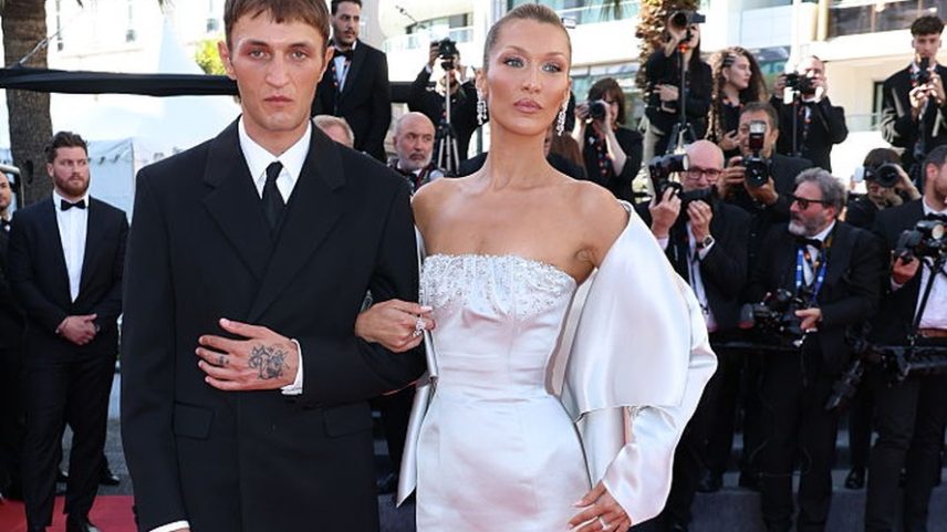 Bella Hadid marca presença no Festival de Cannes acompanhada pelo irmão — Foto: Getty
