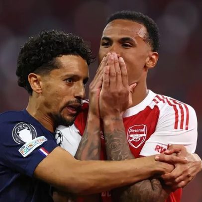 Marquinhos consola Gabriel Magalhães após erro na final da Champions