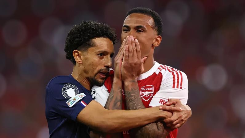 Marquinhos consolou Gabriel Magalhães após final da Liga dos Campeões