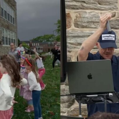 Diplo participa da formatura do jardim de infância do filho na escola