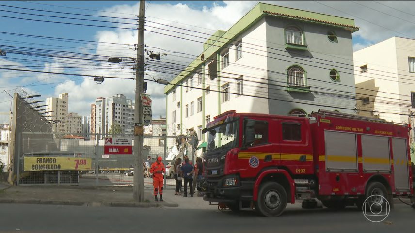 'Prédio tremeu', conta morador de edifício atingido por avião em BH — Foto: Jornal Nacional/ Reprodução