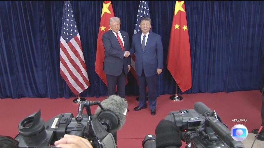 Entenda o xadrez econômico entre Donald Trump e Xi Jinping — Foto: Jornal Nacional/ Reprodução