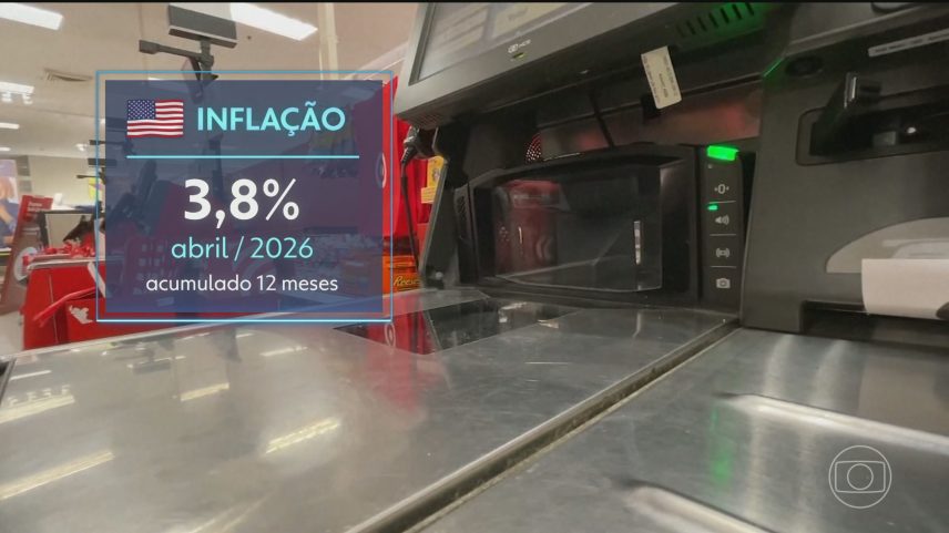 Guerra no Oriente Médio pressiona inflação nos EUA, que atinge o nível mais alto em 3 anos — Foto: Jornal Nacional/ Reprodução