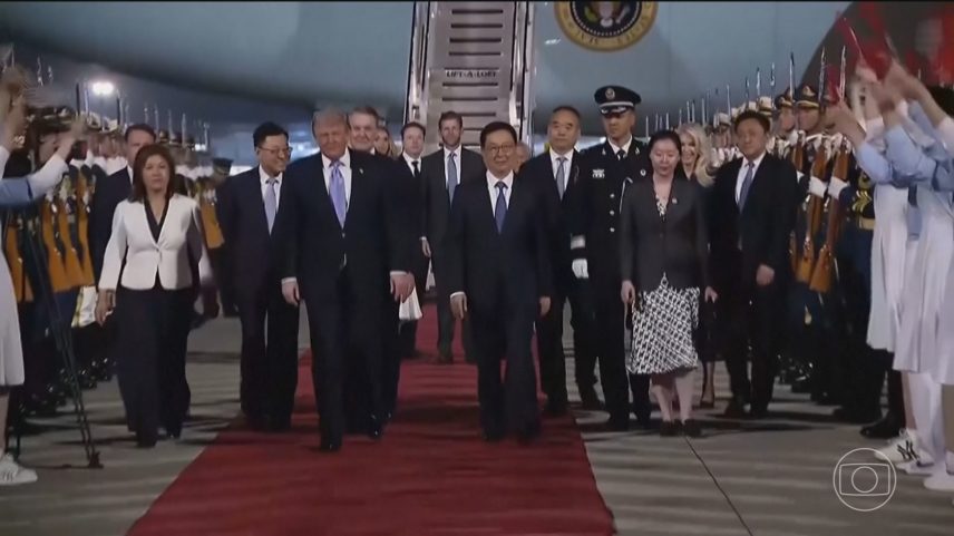 Trump na China: na agenda, assuntos como guerra no Irã, tarifaço e possibilidade de novos acordos comerciais — Foto: Jornal Nacional/ Reprodução