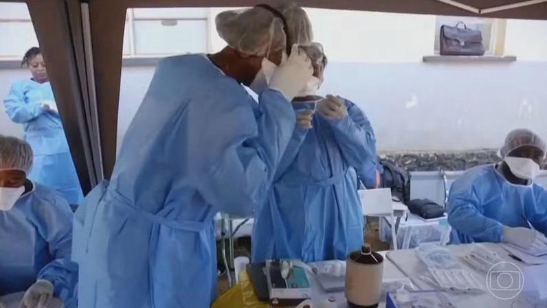 OMS fez reunião de emergência para discutir uso de vacinas experimentais contra surto de ebola no Congo — Foto: Jornal Nacional/ Reprodução