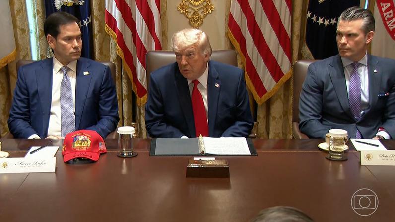 Trump ameaça atacar Omã, nação aliada dos EUA — Foto: Jornal Nacional/ Reprodução