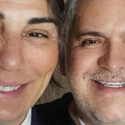 Glória Pires surge em momento descontraído com o marido: 'Esse é o acordo'