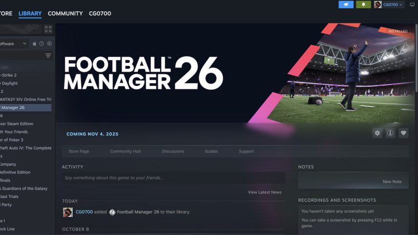 Football Manager 26 está disponível para PS5, Xbox Series X, Xbox Series S e Xbox One — Foto: Divulgação/Sports Interactive