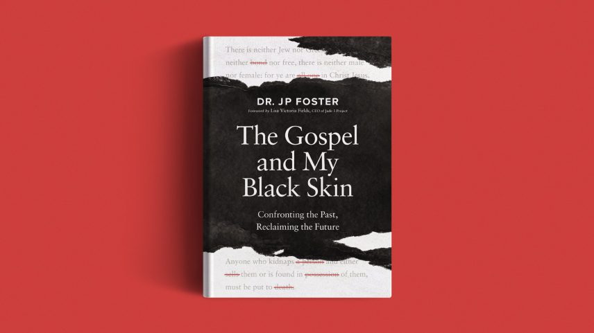The book on a red background.