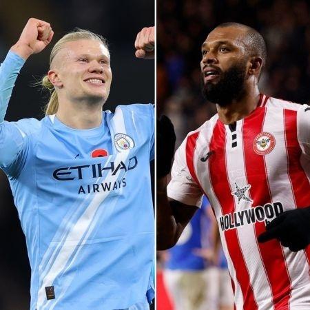 Haaland e Igor Thiago brigam pela artilharia da Premier League e farão duelo direto neste sábado