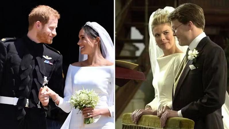 O casamento do Príncipe Harry e Meghan Markle em 19 de maio de 2018; na mesma data, em 2001, Príncipe Constantijn e Princesa Laurentien, da Holanda, também trocaram alianças