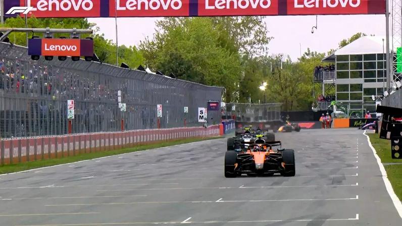 Lando Norris liderando o GP do Canadá