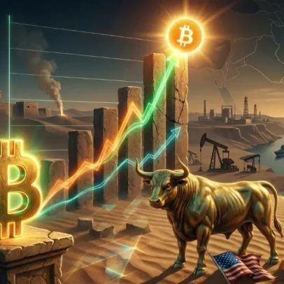 Bitcoin sobe 24% desde início da Guerra EUA-Irã, supera ouro e S&P 500