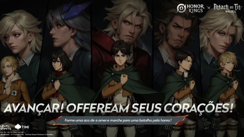 Honor of Kings faz parceria com Attack on Titan e modo temático limitado