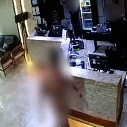 Vídeo mostra homem nu agredindo funcionária após proibição de fumar em hotel