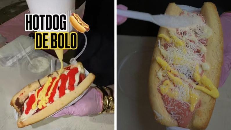 Hot Dog de bolo surpreende e viraliza nas redes sociais — Foto: Reprodução/Redes sociais
