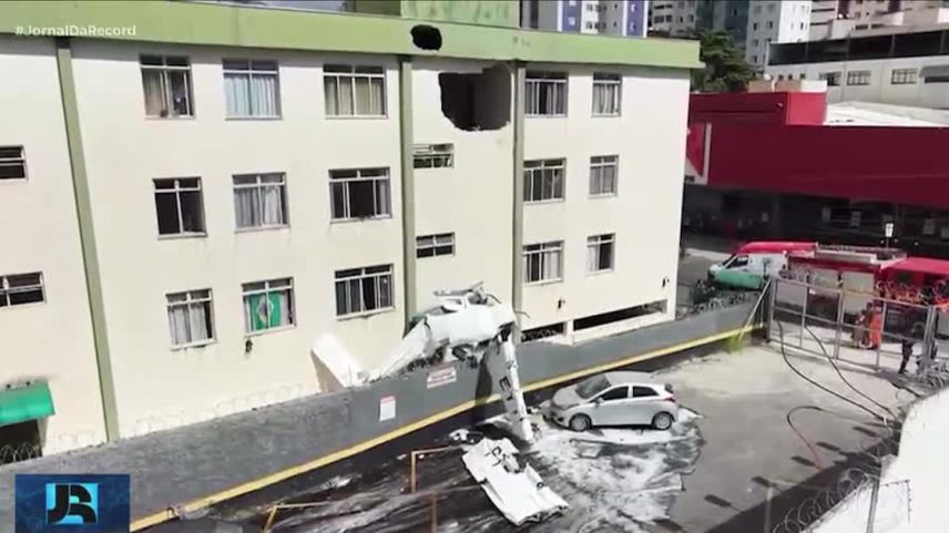 Aeronave Embraer caiu próximo a edifício em Belo Horizonte