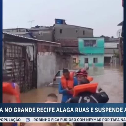 Chuva em Recife causa alagamentos e suspensão de aulas