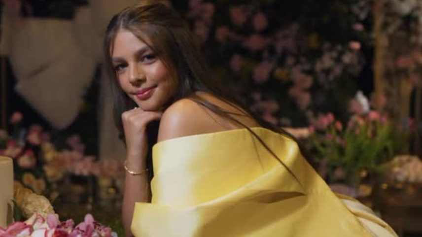 Maria Sofia durante sua festa de 15 anos