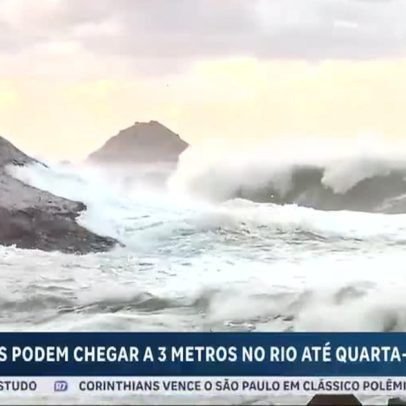 Ondas de até três metros podem atingir o Rio de Janeiro a partir desta segunda