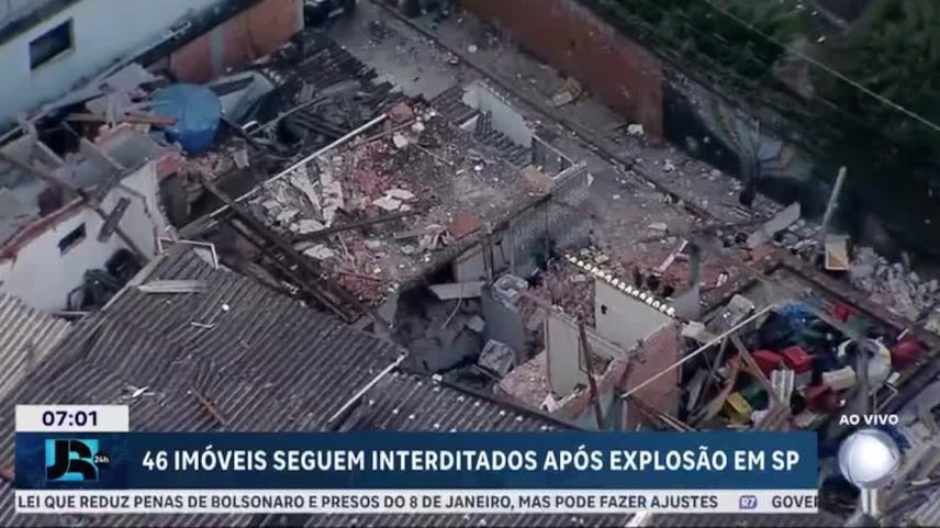 46 imóveis seguem interditados após explosão em São Paulo