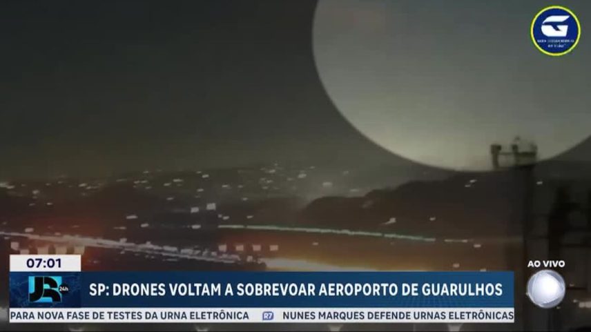 Drones voltam a sobrevoar o Aeroporto Internacional de Guarulhos, em São Paulo