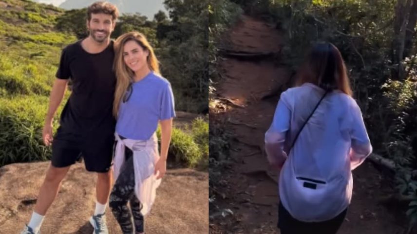 Wanessa Camargo durante passeio na Pedra Bonita