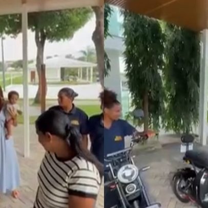Nicole Bahls presenteia funcionárias com motos elétricas e emociona internautas