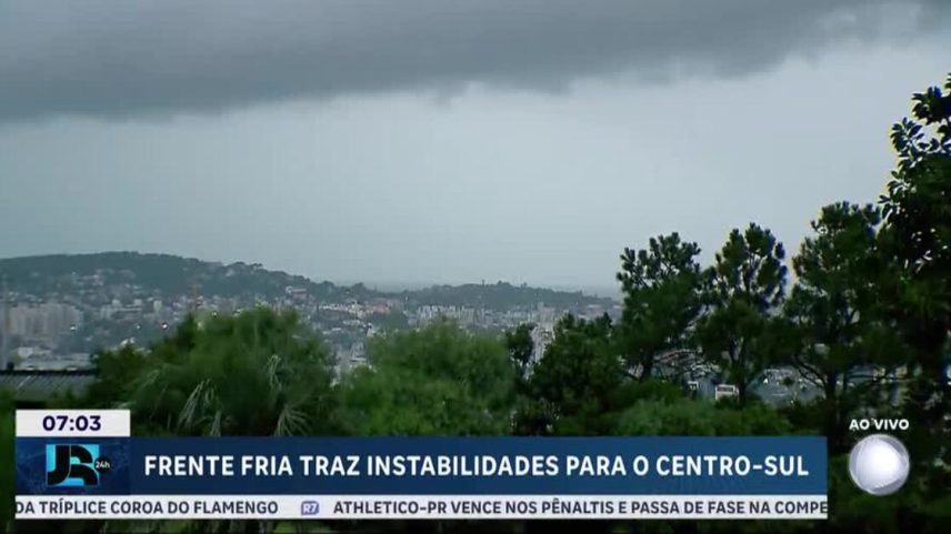 Nova frente fria avança e traz instabilidades para o Centro-Sul do país