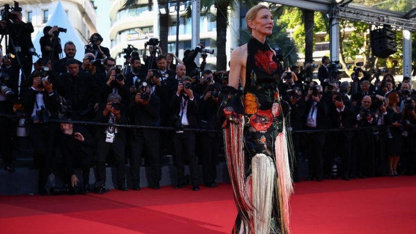Cate Blanchett com vestido inspirado em pintura em Cannes