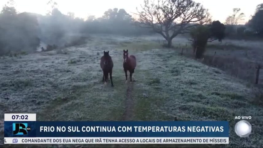 Frio no Rio Grande do Sul continua e cidades registram temperaturas negativas