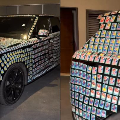Influenciadora cola figurinhas da Copa em carro de R$ 2 milhões do irmão