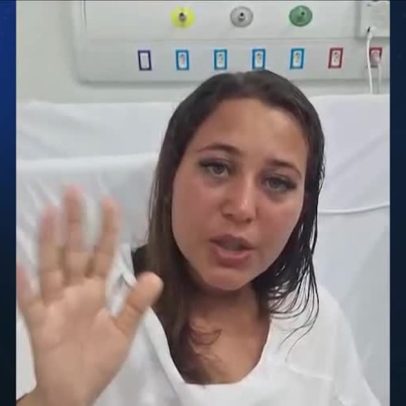 Mulher resgatada após ficar à deriva em Ilhabela grava vídeo no hospital