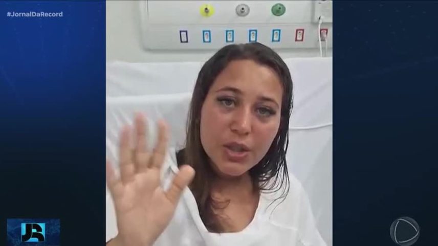 Mulher que sobreviveu depois de ficar à deriva em Ilhabela (SP) grava vídeo no hospital
