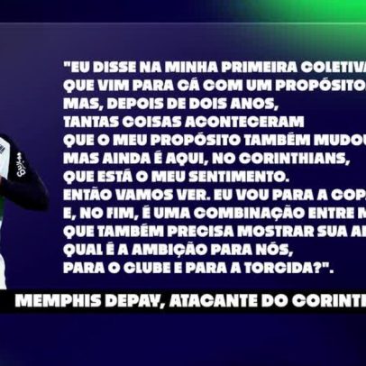 Memphis Depay afirma que ainda é no Corinthians que está seu sentimento