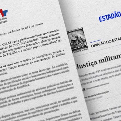 ABRAT repudia editorial do Estadão e defende Justiça do Trabalho