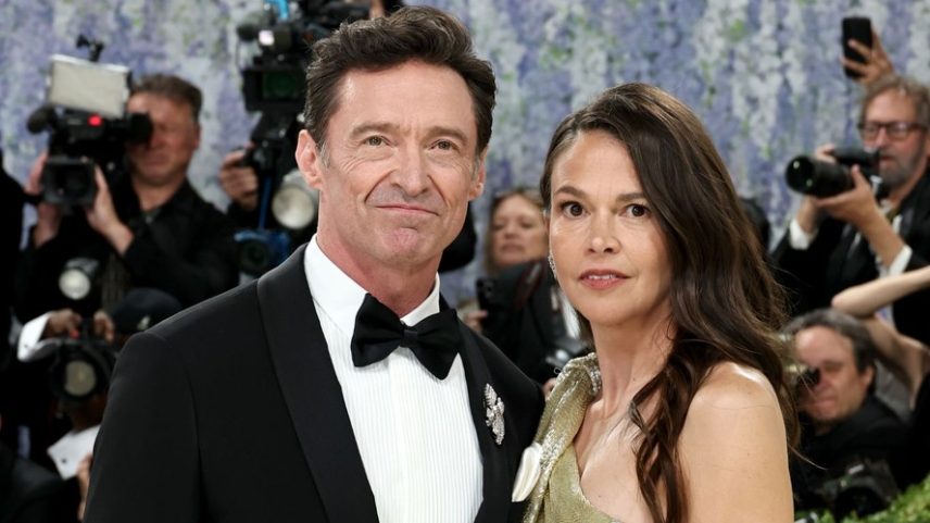 Hugh Jackman e Sutton Foster no Met Gala 2026 — Foto: Getty Images