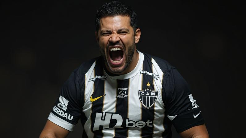 Hulk, do Atlético-MG, comemora gol sobre o Remo em partida do Brasileirão