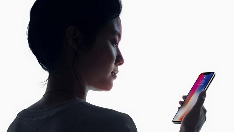 Ilustração do Face ID no iPhone