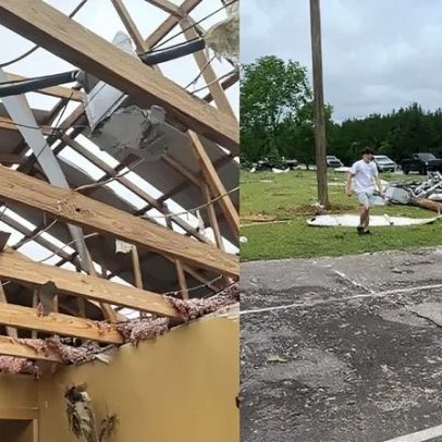 Cristãos louvam em igreja de Mississippi destruída por tornado